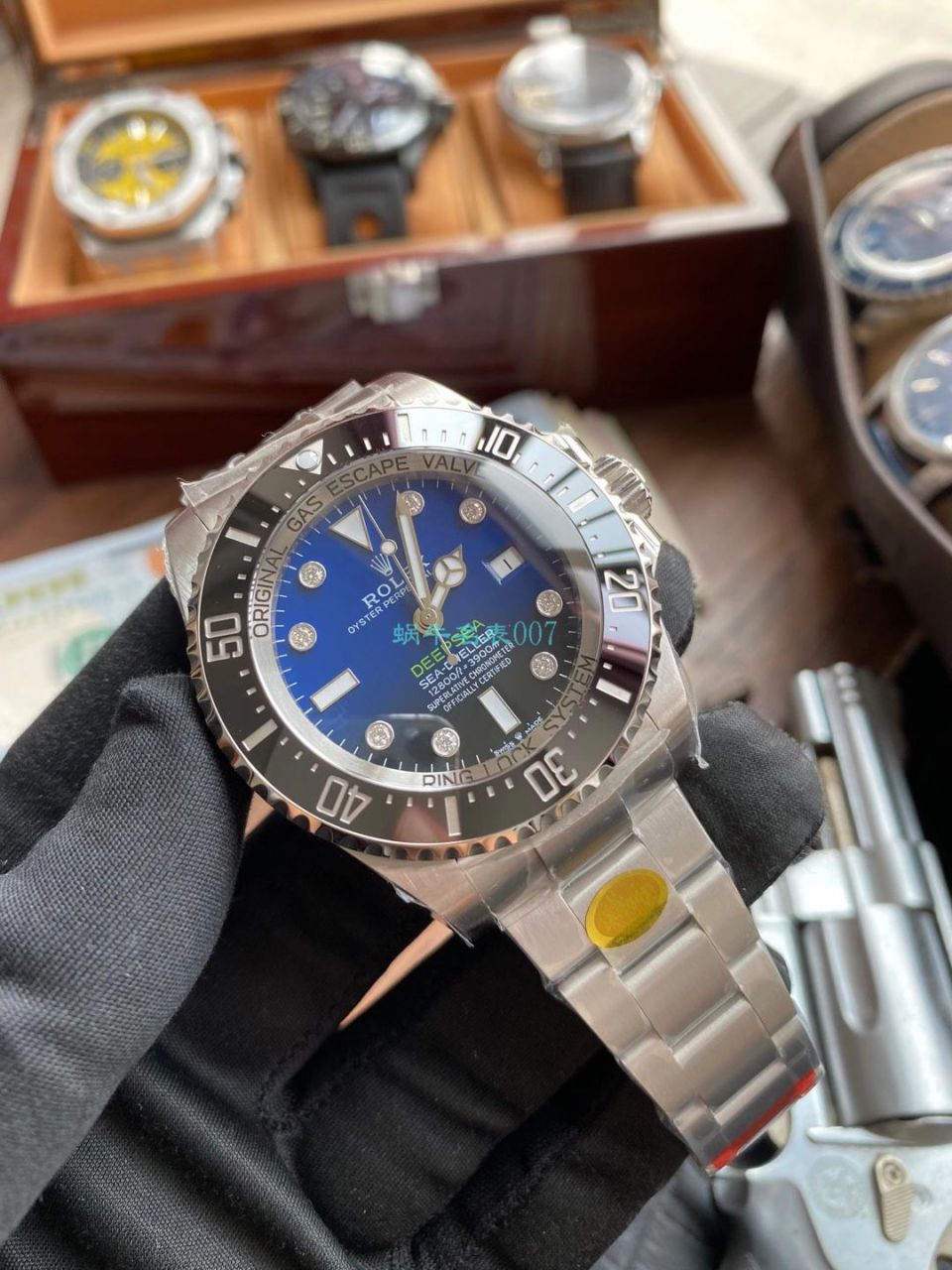 【真钻定制】劳力士渐变蓝鬼王手表m126660-0002订制8颗VS八心八箭真钻刻度顶级复刻高仿 / R658