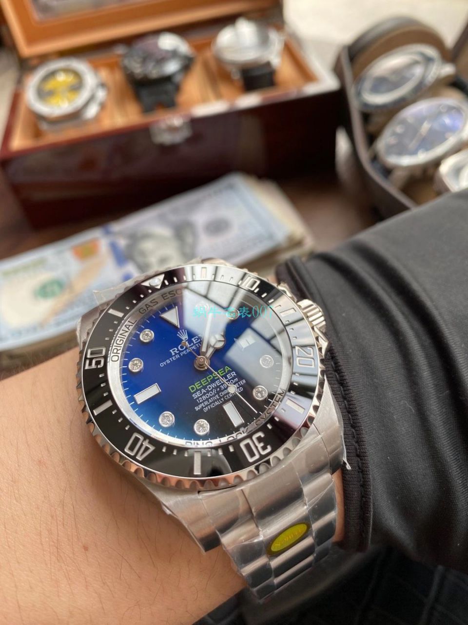 【真钻定制】劳力士渐变蓝鬼王手表m126660-0002订制8颗VS八心八箭真钻刻度顶级复刻高仿 / R658