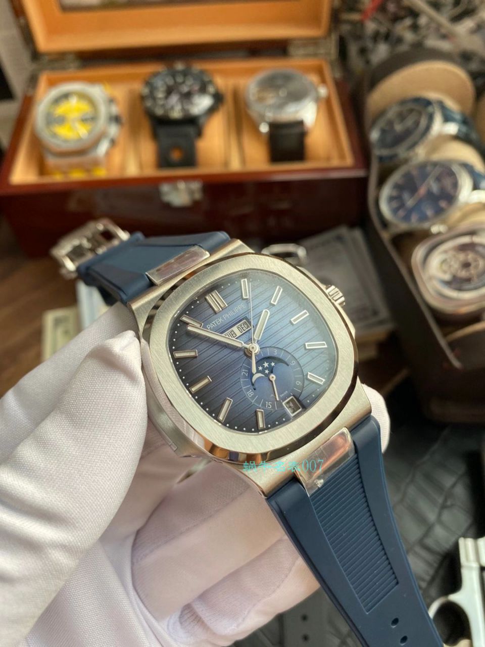 【视频评测】GR厂百达翡丽真月相鹦鹉螺1比1高仿复刻手表V2版本5726/1A-014 / BD332