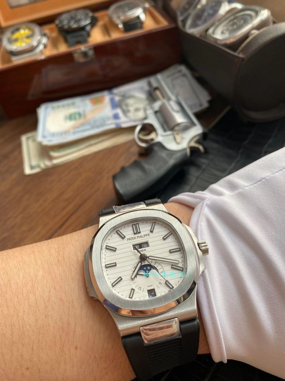 【视频评测】GR厂百达翡丽真月相鹦鹉螺1比1高仿复刻手表V2版本5726/1A-014 / BD332