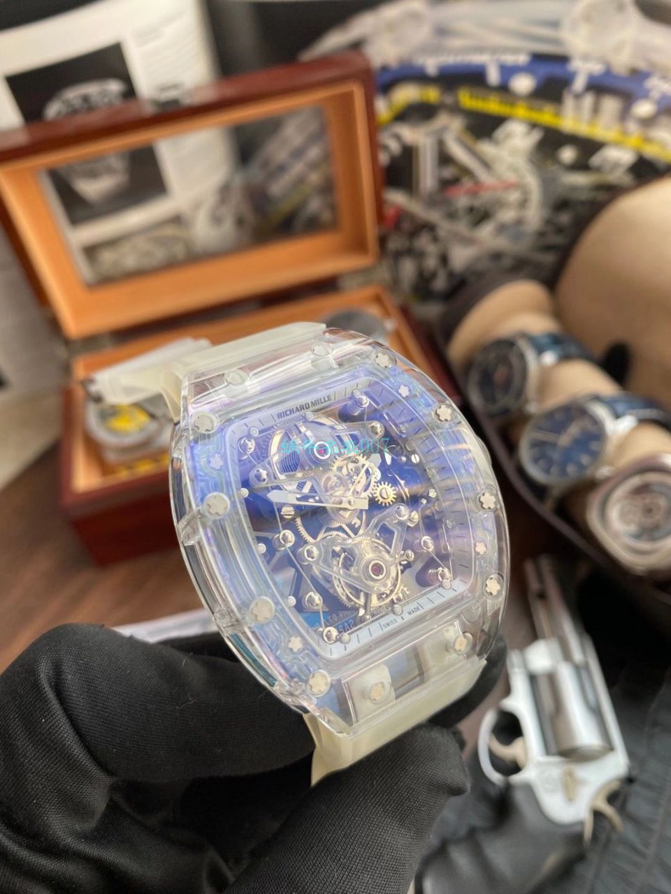 【视频评测】EUR 厂理查德米勒陀飞轮RM056，RM 56-02雪琉璃全透明1比1高仿手表 / RM 56-02EUR