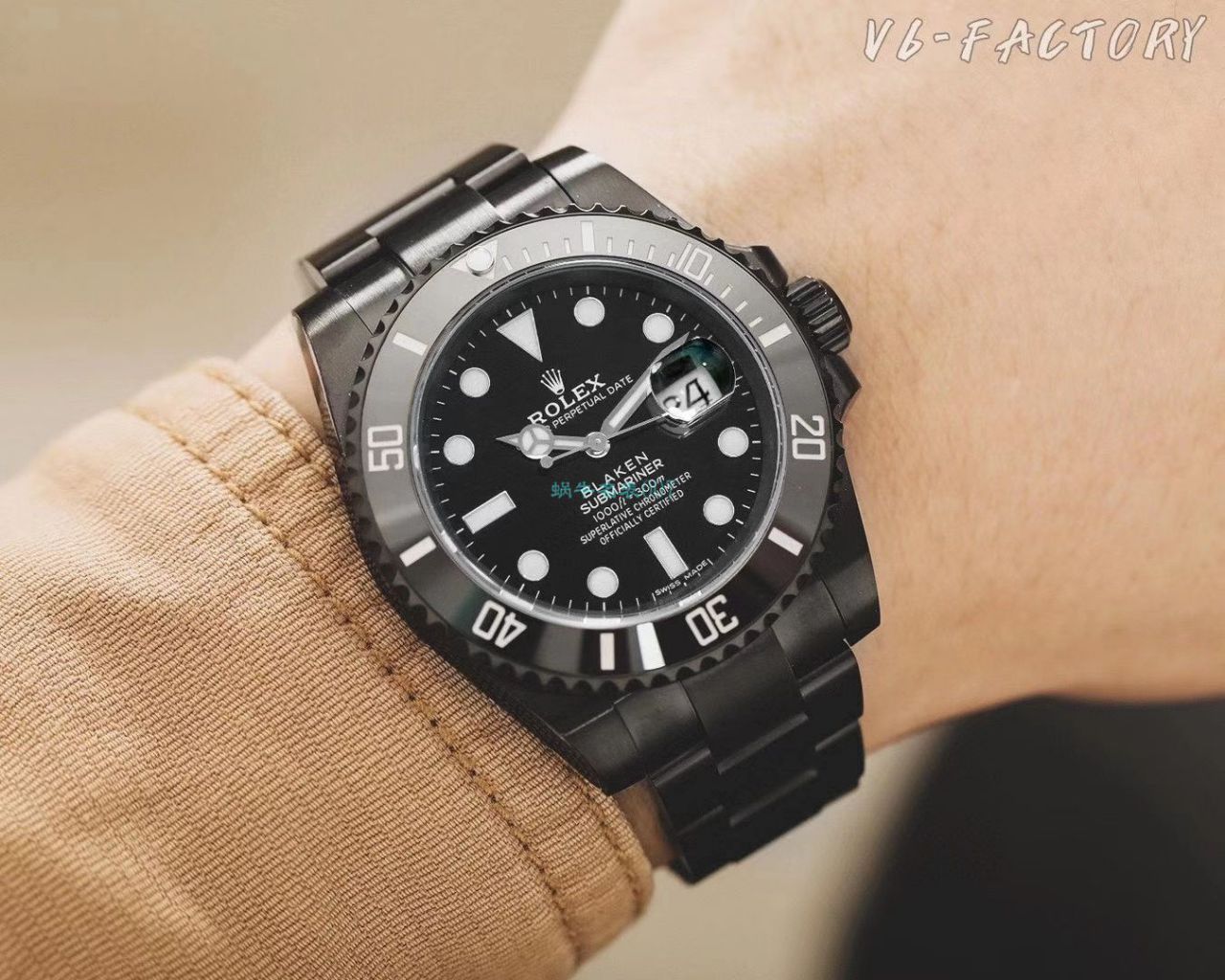 V6厂魔改装劳力士黑水鬼暗夜黑特别版复刻高仿BLAKEN 116610LN SUBMARINER DATE手表 / R672