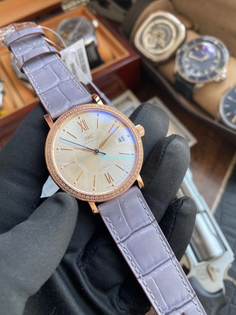 【顶级复刻表在哪个网站买靠谱】V7厂高仿万国IWC柏涛菲诺系列IW458107女表 / WG588