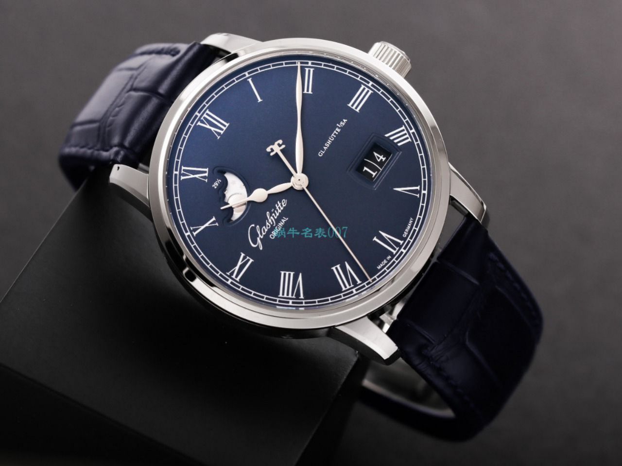 【视频最大的高仿手表网站】V9厂格拉苏蒂原创议员月相100-04-05-12-30腕表 / GLA069