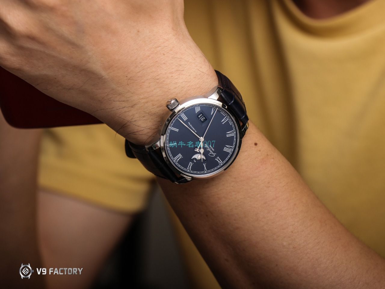 【视频最大的高仿手表网站】V9厂格拉苏蒂原创议员月相100-04-05-12-30腕表 / GLA069