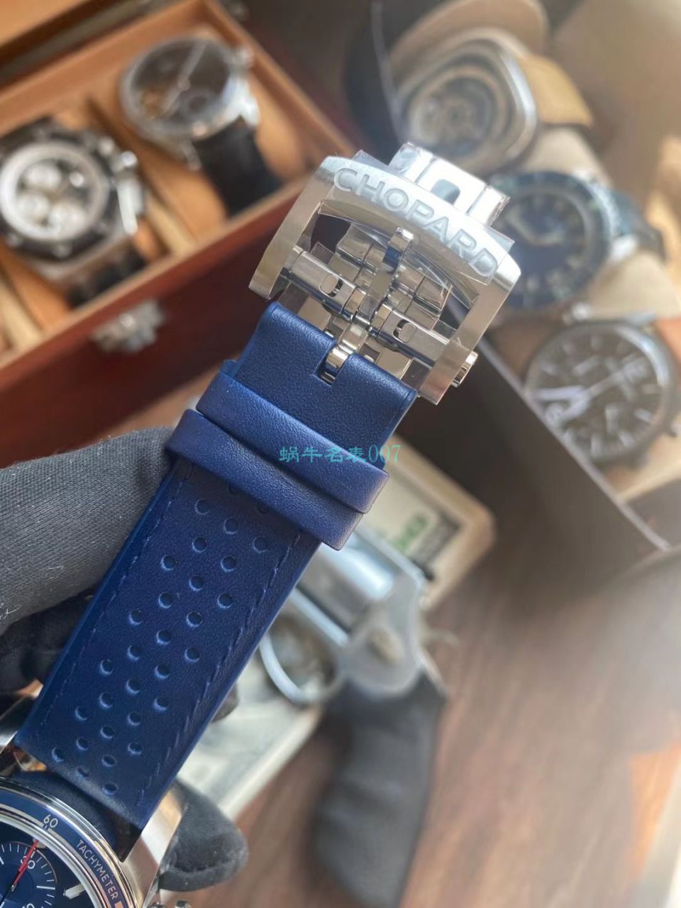 V7厂萧邦MILLE MIGLIA GTS AZZURRO 顶级复刻高仿168571-3007蓝面古董赛车主题腕表 / XB080