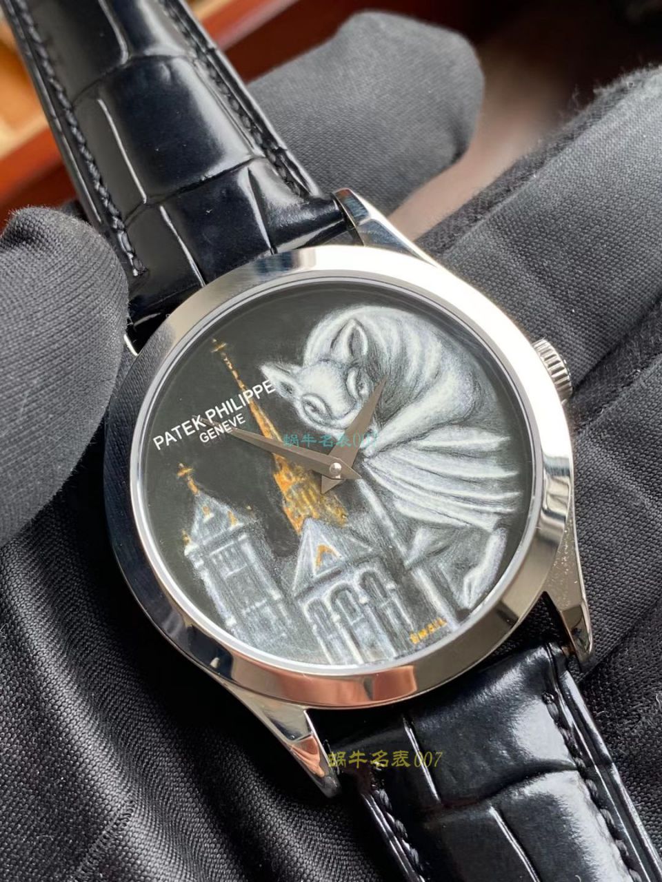 FL珐琅厂百达翡丽5077P微绘珐琅系列复刻高仿腕表「巴黎圣母院的石制怪兽」 / BD368