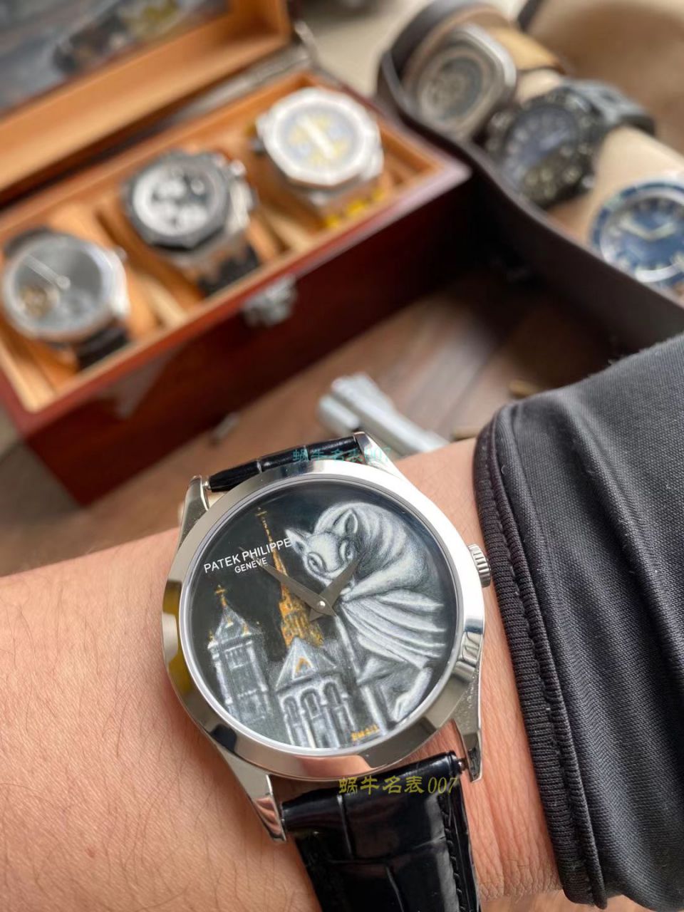 FL珐琅厂百达翡丽5077P微绘珐琅系列复刻高仿腕表「巴黎圣母院的石制怪兽」 / BD368