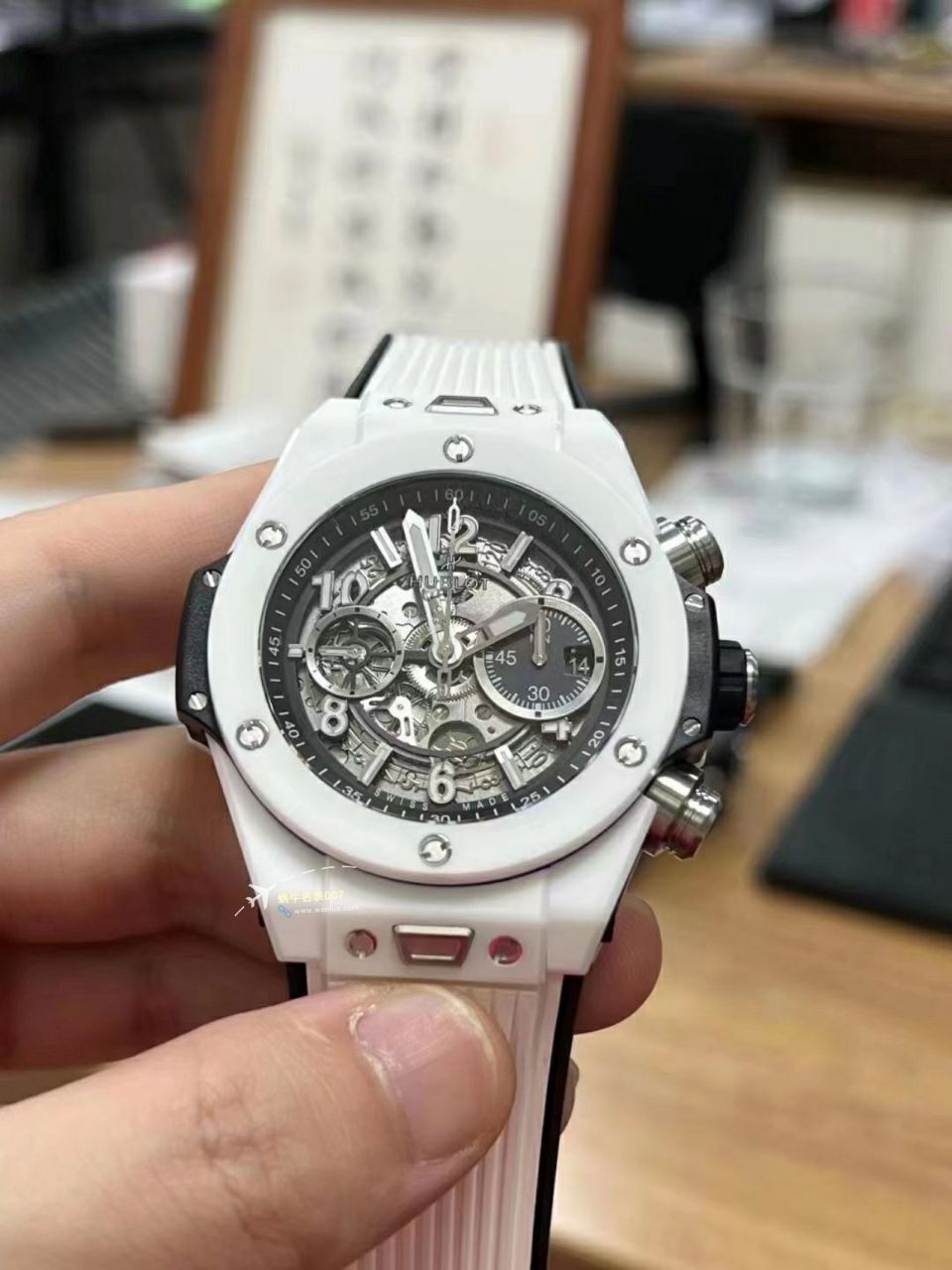 视频评测ZF顶级复刻高仿彩面陶瓷宇舶系列441.HX.1170.RX，441.CY.471Y.RX腕表 / YB121