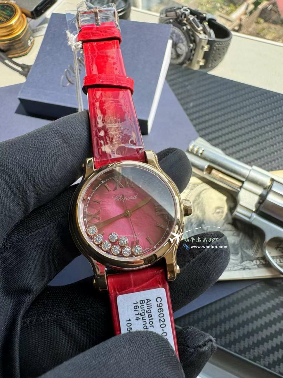 YF萧邦顶级复刻高仿女表HAPPY SPORT红面贝母系列275378-5005腕表 / XB088