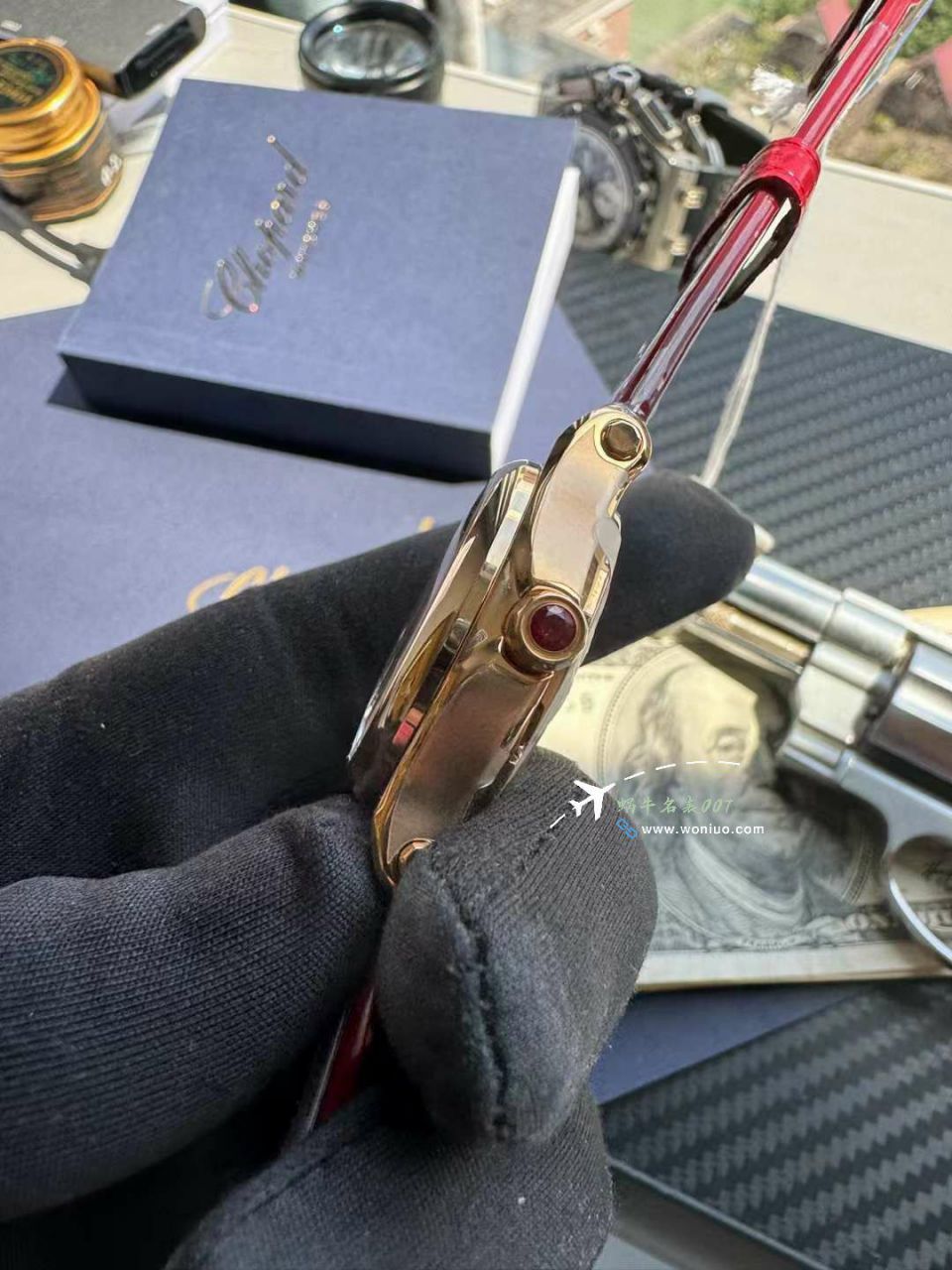 YF萧邦顶级复刻高仿女表HAPPY SPORT红面贝母系列275378-5005腕表 / XB088