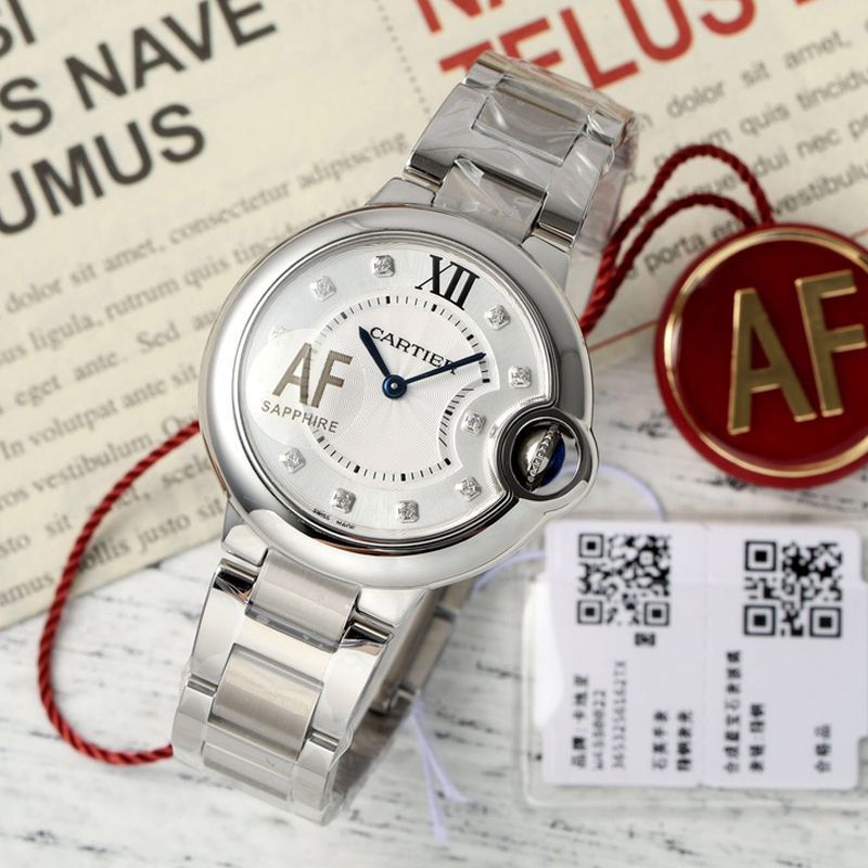 AF卡地亚蓝气球33MM石英机芯一比一高仿女表W4BB0022腕表 