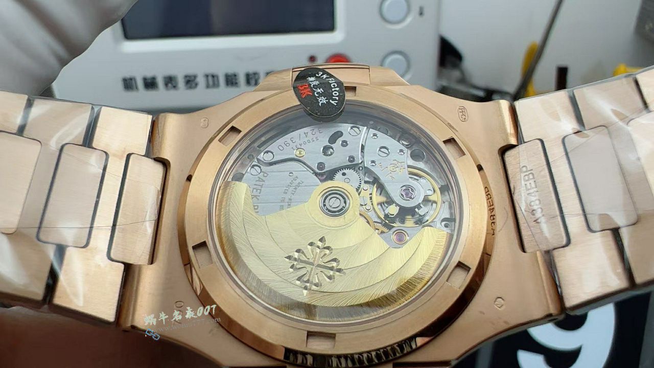 3K百达翡丽5711R 鹦鹉螺玫瑰金灰面一比一复刻高仿腕表 / BD513