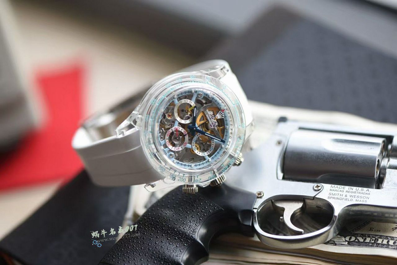 视频评测高阶定制版全透明水晶壳超级镂空4130劳力士迪通拿手表 / R982