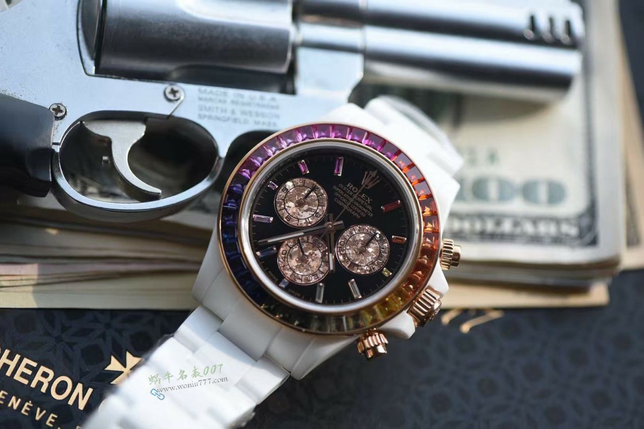 AET特别定制版白陶瓷 劳力士4130机芯彩虹迪通拿手表 / R983