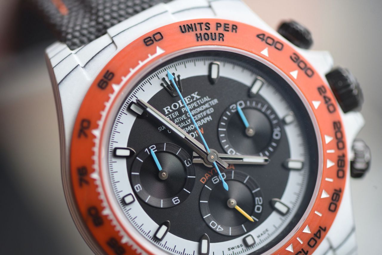 行业最高版本Diw定制版ROLEX劳力士迪通拿复刻高仿手表全碳纤维壳 / R929