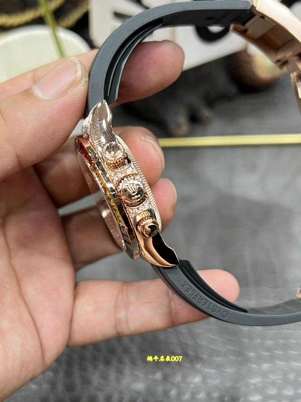 Cbd劳力士顶级复刻私人定制迪通拿系列40mm彩虹迪沙金眼手表 / R1026