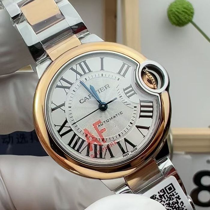 AF厂卡地亚蓝气球33毫米女W2BB0032腕表