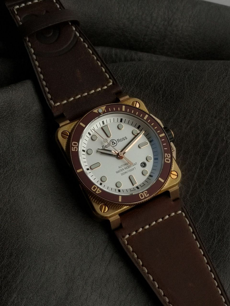 柏莱士INSTRUMENTS系列BR0392-D-WH-BR/SCA腕表 /  