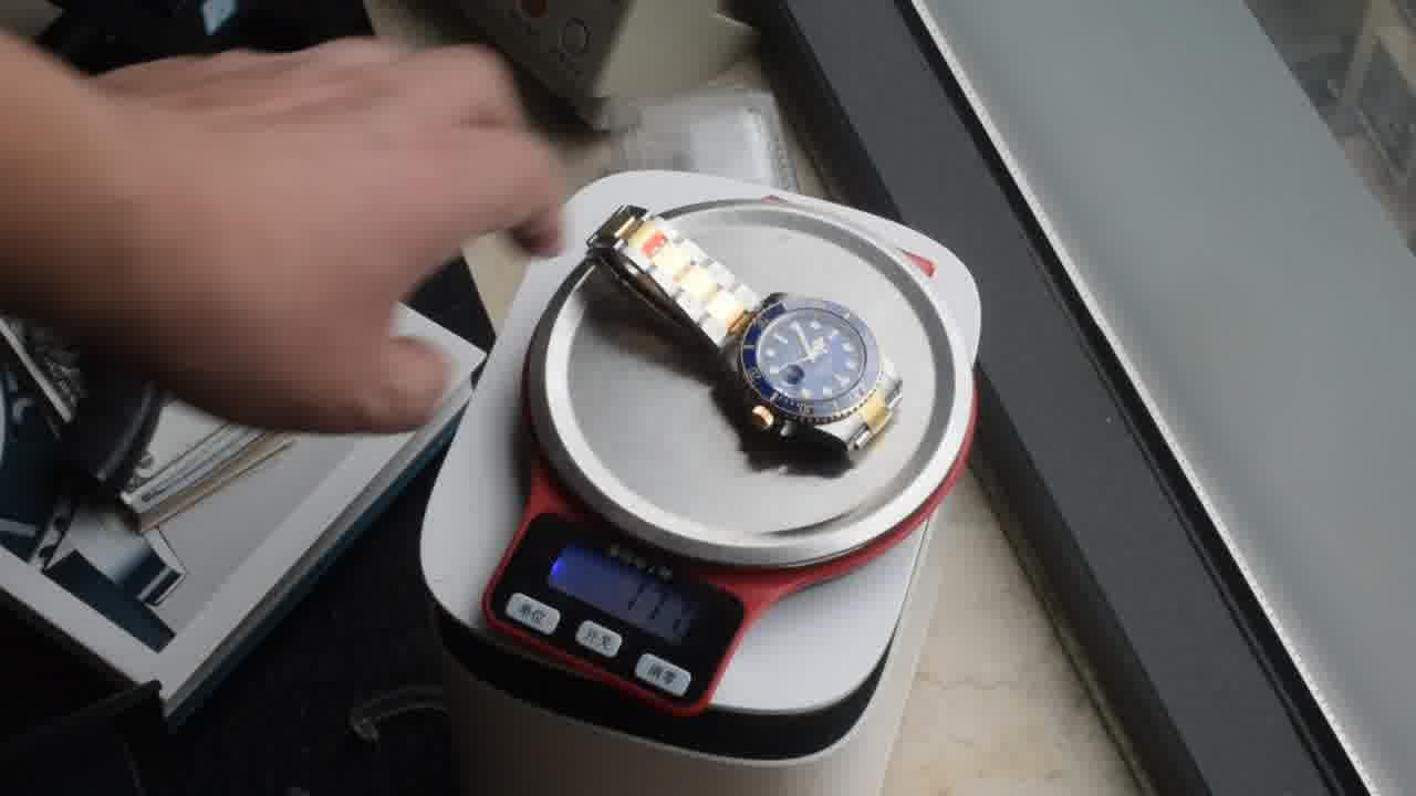 视频评测VS厂V2配重170克+劳力士潜航者型间金蓝水鬼顶级复刻m126613lb-0002腕表 /  