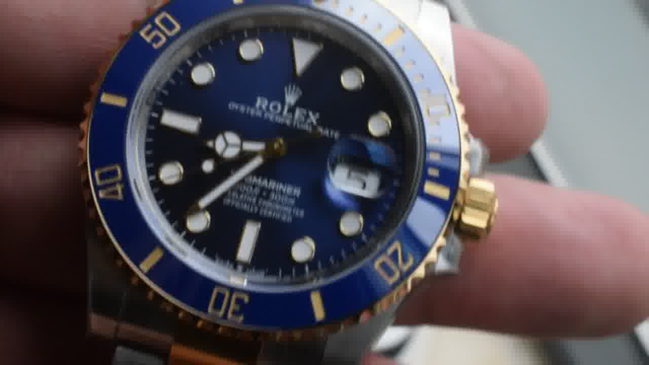 视频评测VS厂V2配重170克+劳力士潜航者型间金蓝水鬼顶级复刻m126613lb-0002腕表 /  