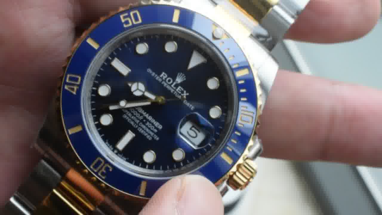 视频评测VS厂V2配重170克+劳力士潜航者型间金蓝水鬼顶级复刻m126613lb-0002腕表 /  