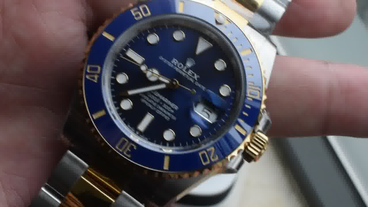 视频评测VS厂V2配重170克+劳力士潜航者型间金蓝水鬼顶级复刻m126613lb-0002腕表 /  