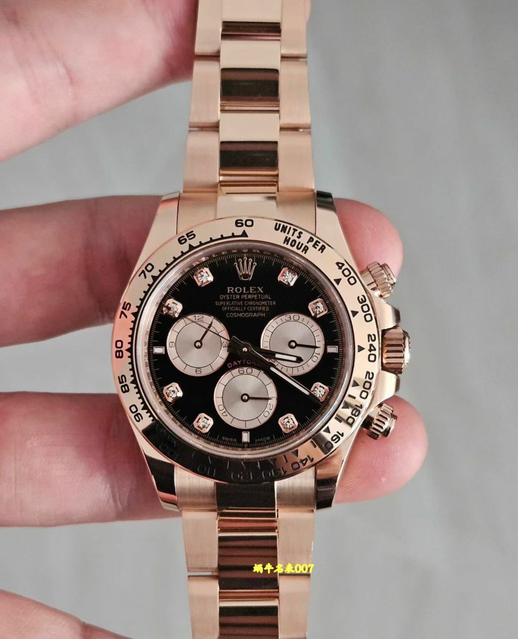 私人订制18k玫瑰金包金版劳力士宇宙计型迪通拿复刻手表m126505-0002腕表 /  
