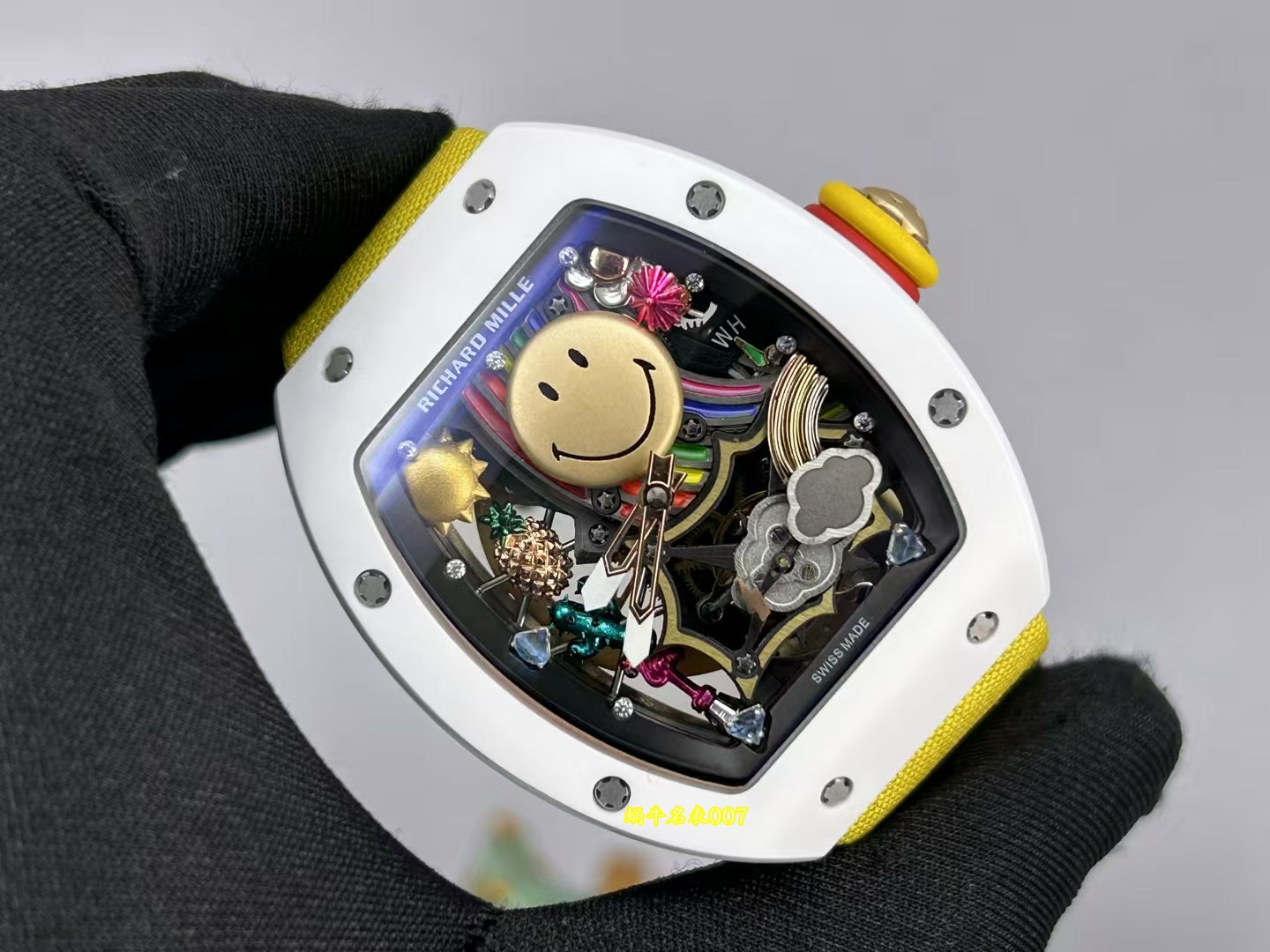 高端私人订制Richard Mille笑脸RM 88 rm88陶瓷/蓝宝石水晶壳套独家复刻克隆手表 /  