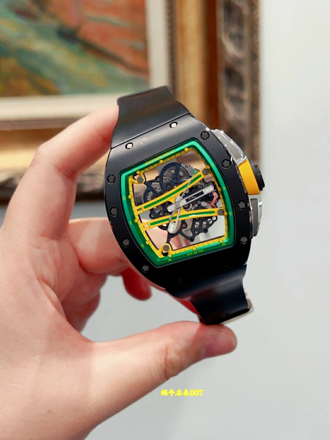 高级私人定制黑陶瓷绿跑道Richard Miller理查德米勒RM61-01顶级复刻手表 /  