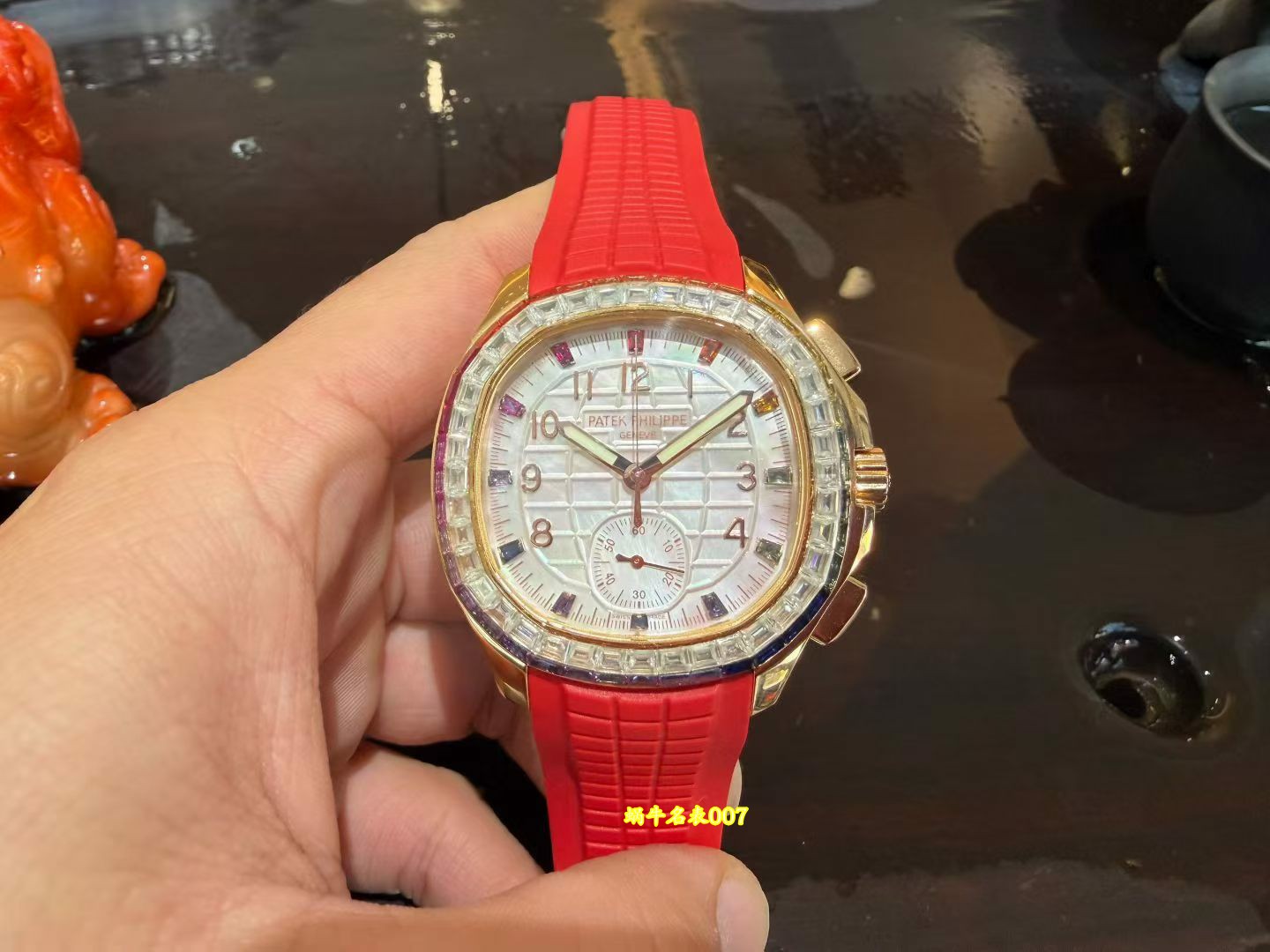 高端百达翡丽18K真金包金镶钻加工AQUANAUT系列7968/300R-001复刻腕表 /  