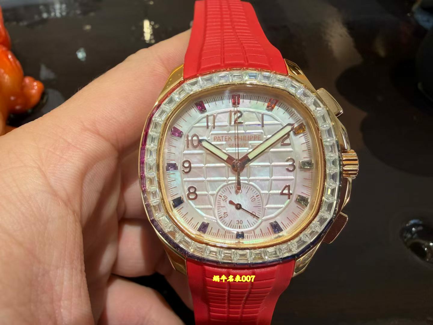 高端百达翡丽18K真金包金镶钻加工AQUANAUT系列7968/300R-001复刻腕表 /  