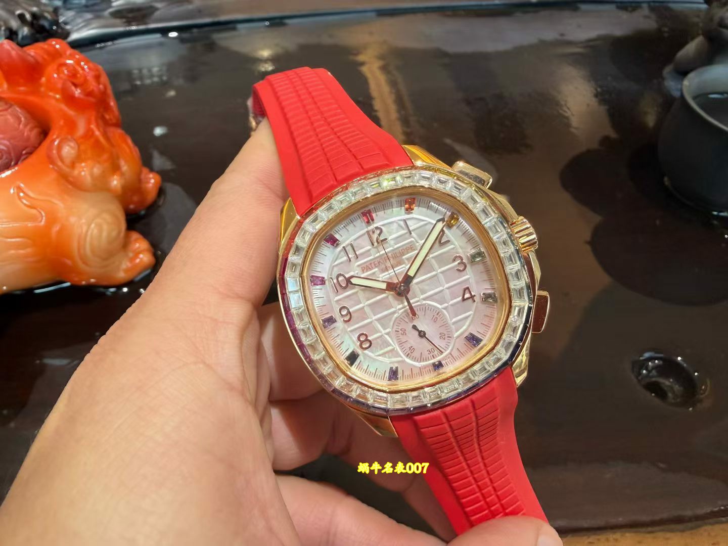 高端百达翡丽18K真金包金镶钻加工AQUANAUT系列7968/300R-001复刻腕表 /  