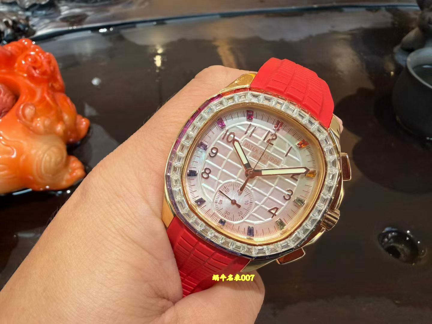 高端百达翡丽18K真金包金镶钻加工AQUANAUT系列7968/300R-001复刻腕表 /  