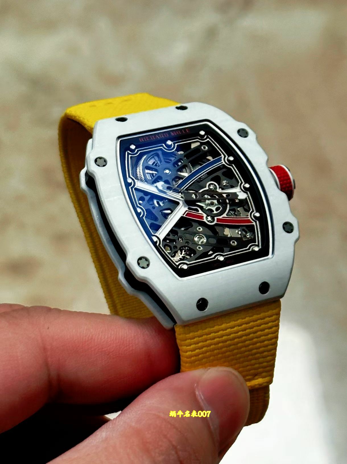 高端定制复刻腕表Richard mille理查德米勒RM67-02白法国正品荧光碳纤维 /  