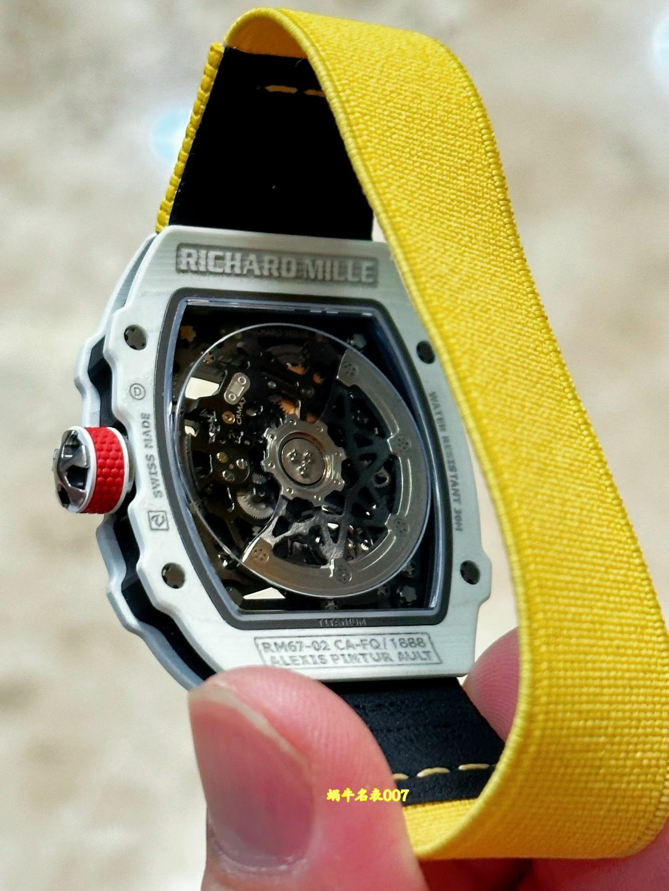 高端定制复刻腕表Richard mille理查德米勒RM67-02白法国正品荧光碳纤维 /  