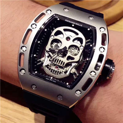 【KV一比一超A高仿手表】理查德.米勒男士系列RM 052银面骷髅头腕表