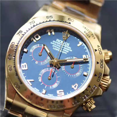 【台湾厂一比一超A高仿手表】劳力士宇宙计型迪通拿系列116528 蓝面表盘腕表