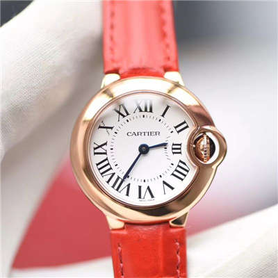 【HBBV6一比一超A高仿手表】卡地亚蓝气球系列小号蓝气球28毫米石英W6900256女士腕表《配鳄鱼皮》