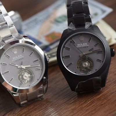 JB厂出品劳力士Label Noir合作开发116400闪电针的数据进行开发蚝式第一枚劳力士顶级复刻高仿陀飞轮腕表