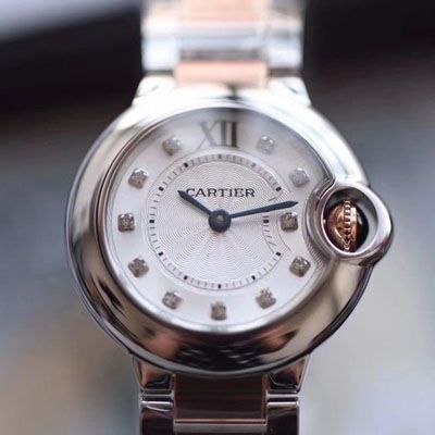【最好的复刻高仿手表V6厂蓝气球28mm最新升级版本】卡地亚蓝气球系列W3BB0005女士28毫米腕表