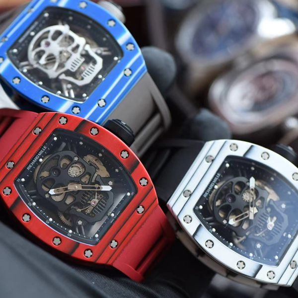 JB厂理查德米勒RM52-01真陀飞轮碳纤维骷髅头鬼王