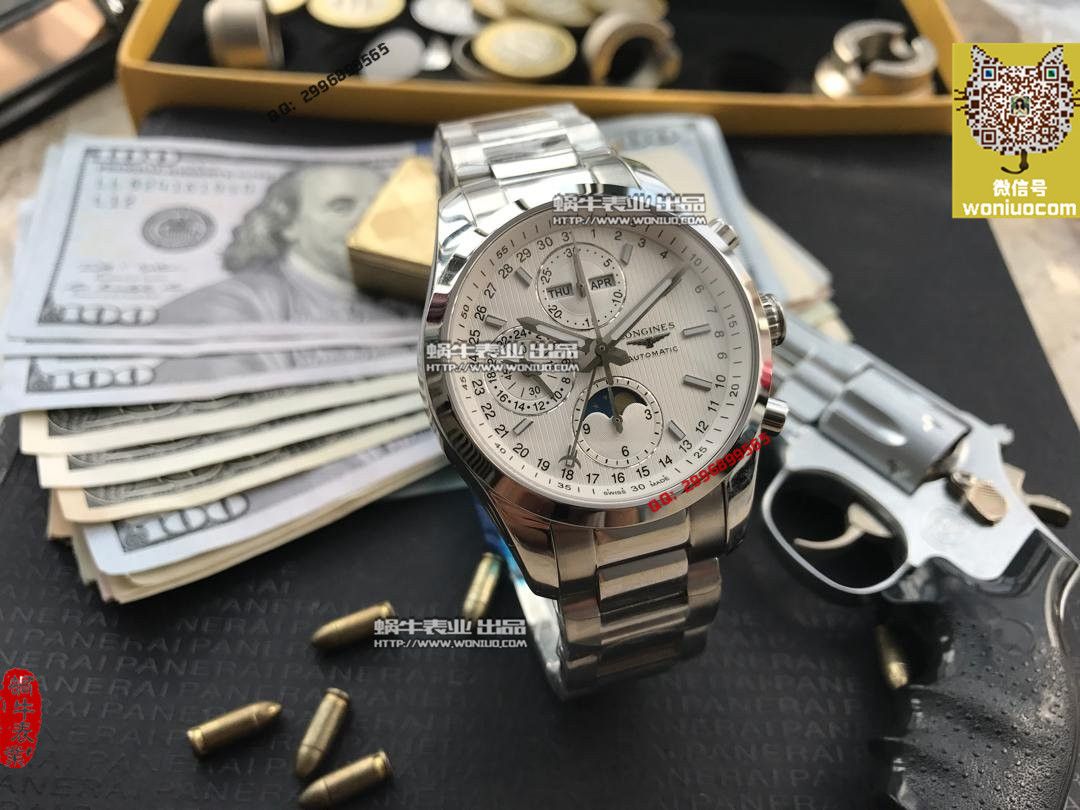 【实拍图鉴赏】YL厂1:1顶级复刻手表之浪琴康铂旗舰版L2.798.4.52.6男表《黑面表盘》 / L052A