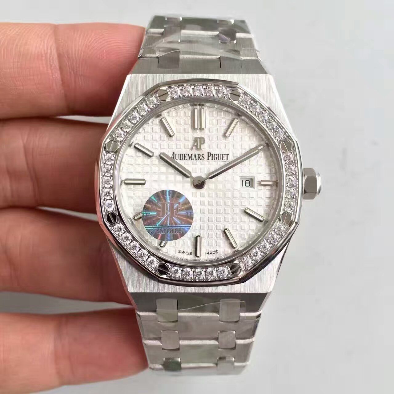 【JF一比一复刻高仿手表】爱彼皇家橡树系列67651ST.ZZ.1261ST.01女士腕表