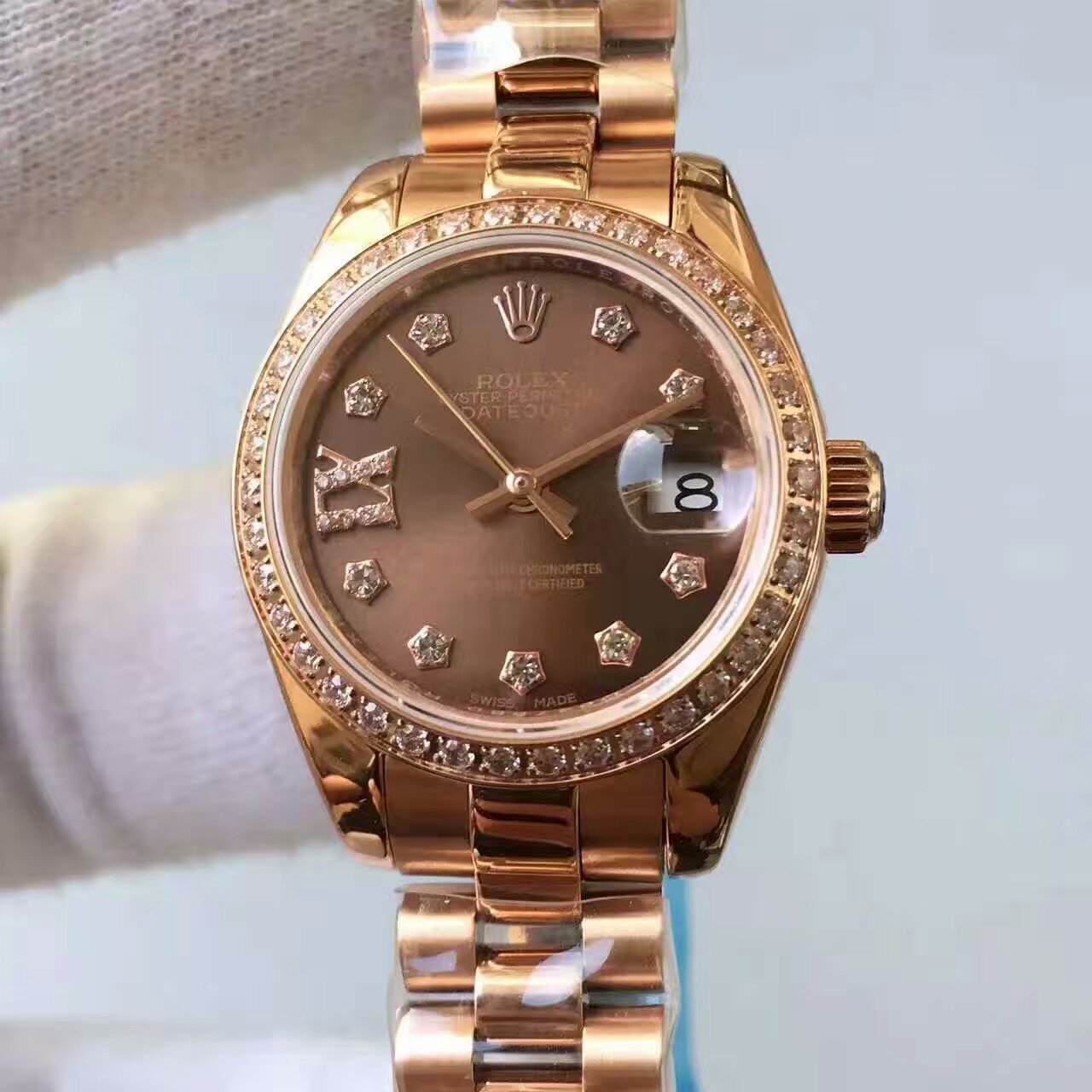 【台湾厂1:1高仿精仿手表】劳力士女装日志型系列279135RBR-83345腕表 / R145