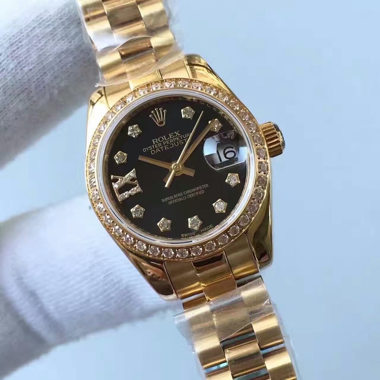 【台湾厂一比一复刻手表】劳力士女装日志型系列黑面表盘女士腕表 / R150