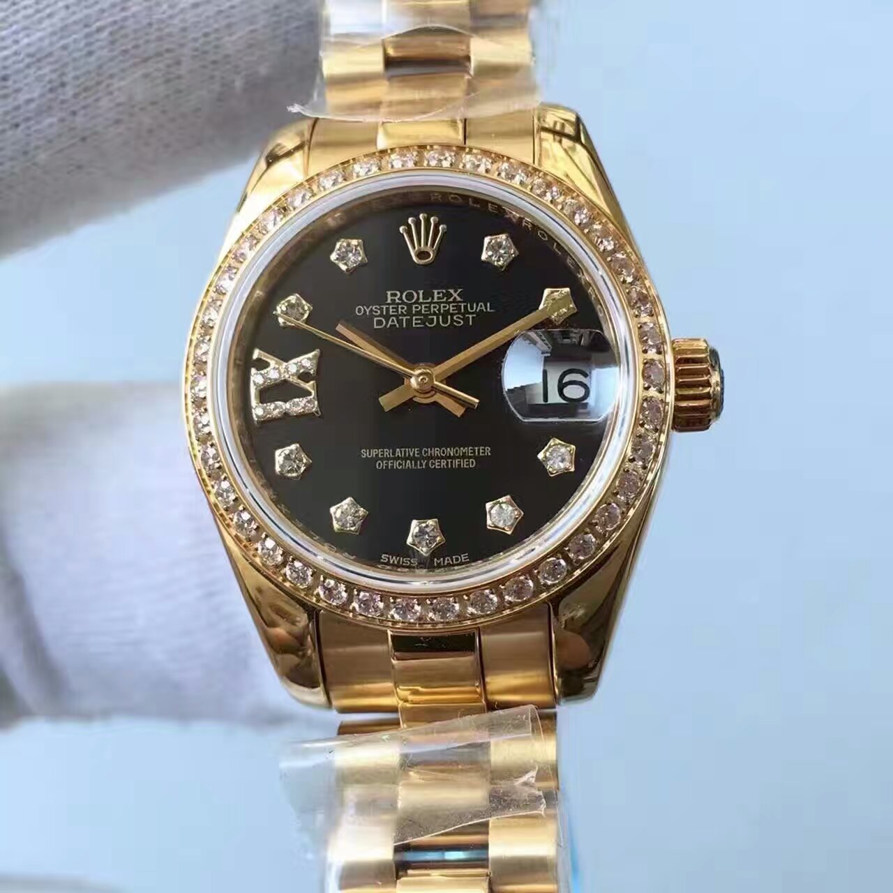 【台湾厂一比一复刻手表】劳力士女装日志型系列黑面表盘女士腕表 / R150