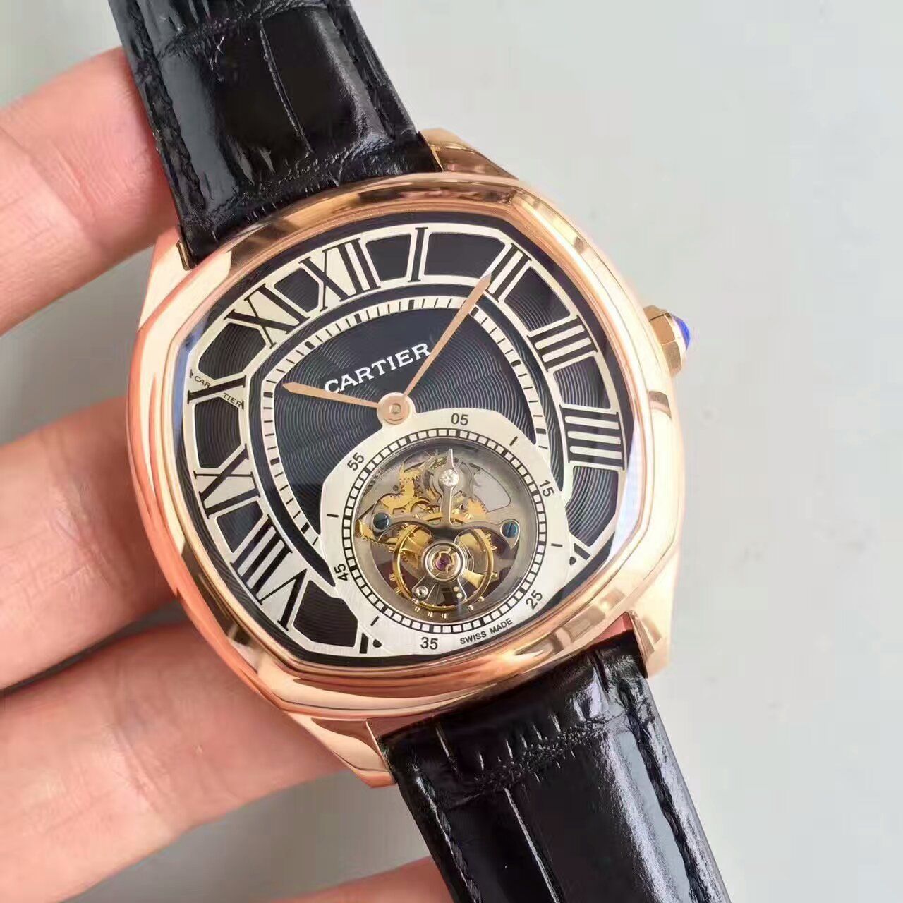 【TF厂1:1高仿手表】卡地亚DRIVE DE CARTIER 系列W4100013陀飞轮男表 / K082