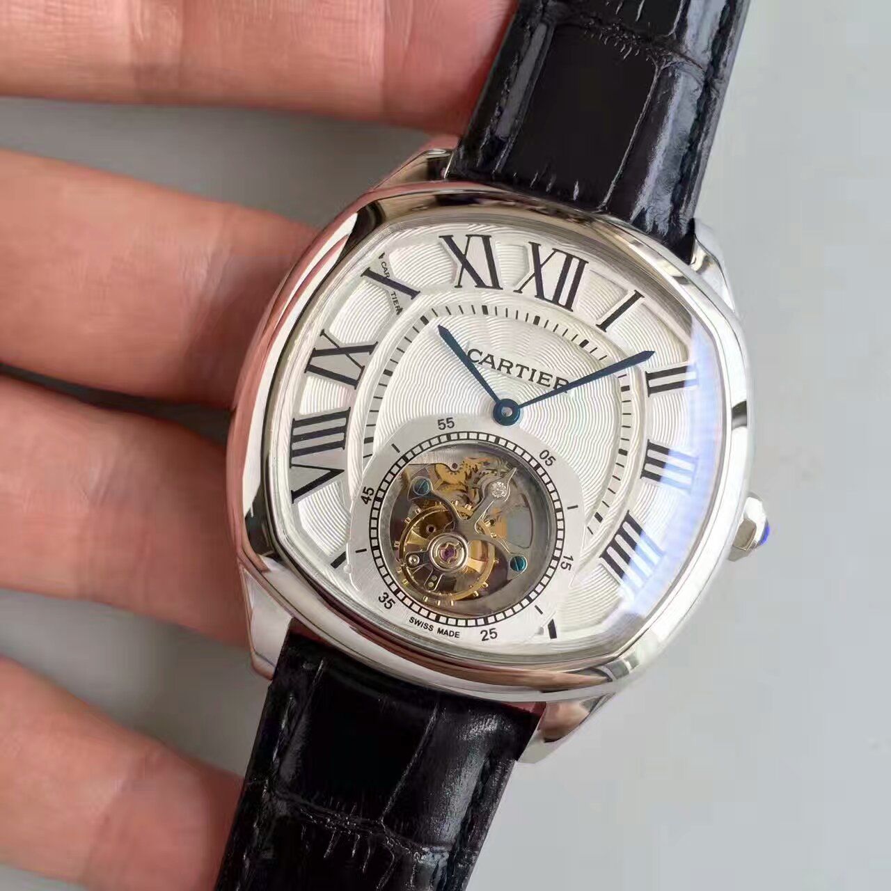 【TF厂1:1高仿手表】卡地亚DRIVE DE CARTIER 系列W4100013陀飞轮男表 / K082