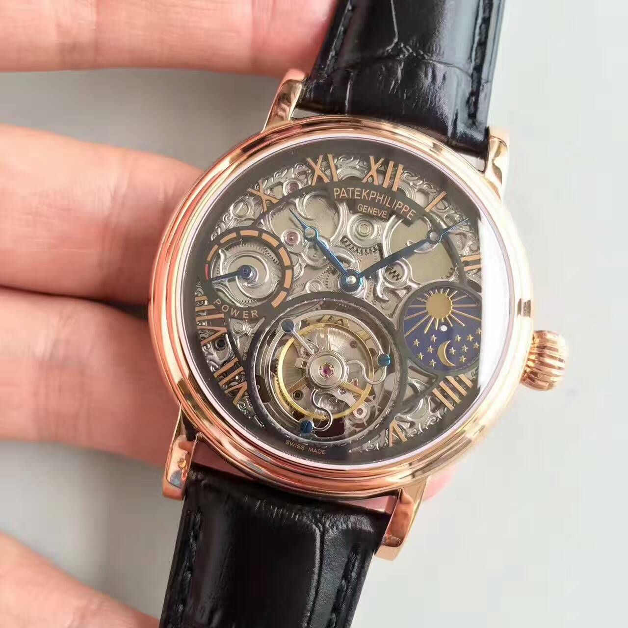 【TF厂一比一高精仿手表】百达翡丽镂空雕花动力星辰真陀飞轮腕表 / BD202